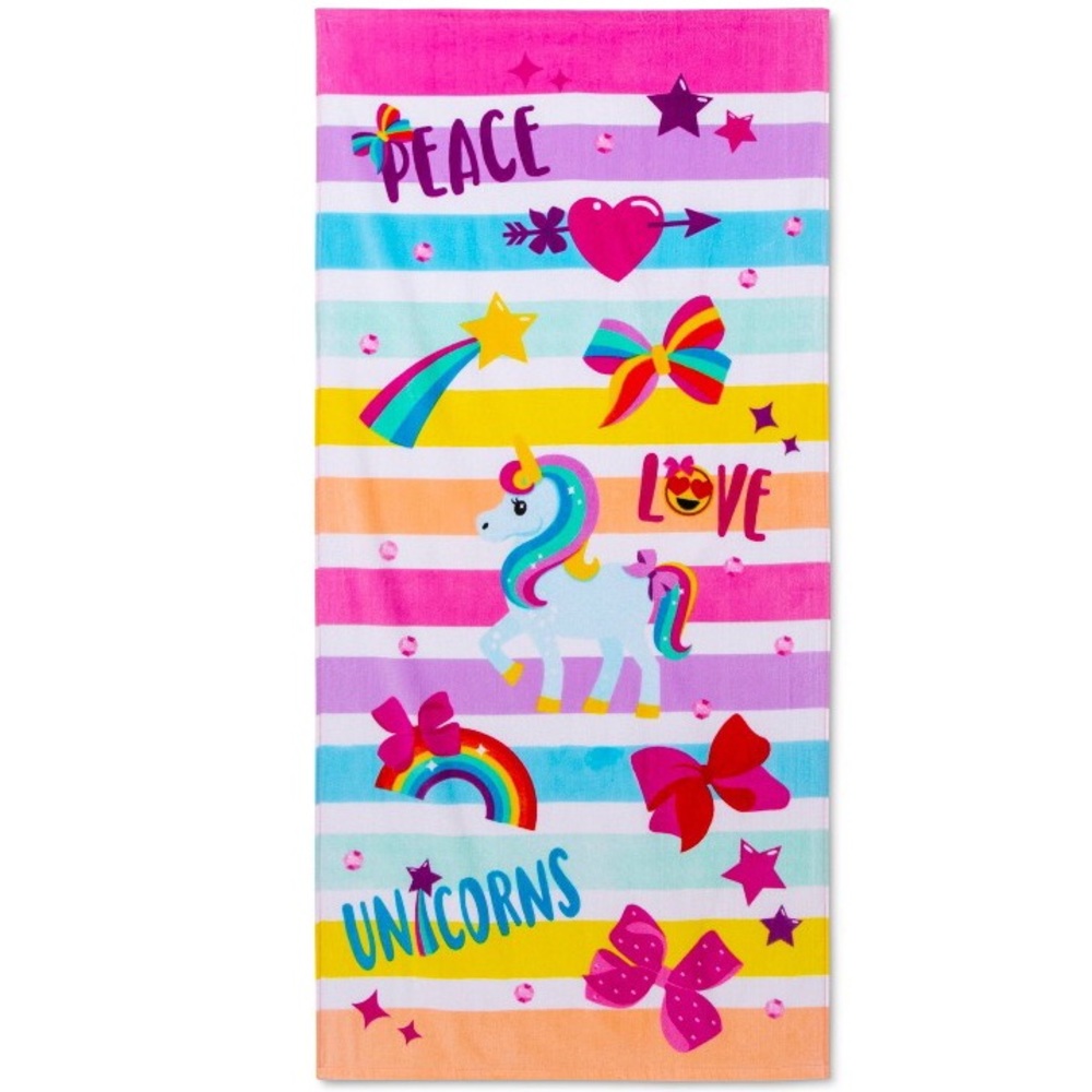 Kid’s 28x58” Beach Towel NWT! Nickelodeon’s JoJo Siwa Unicorn Rainbow